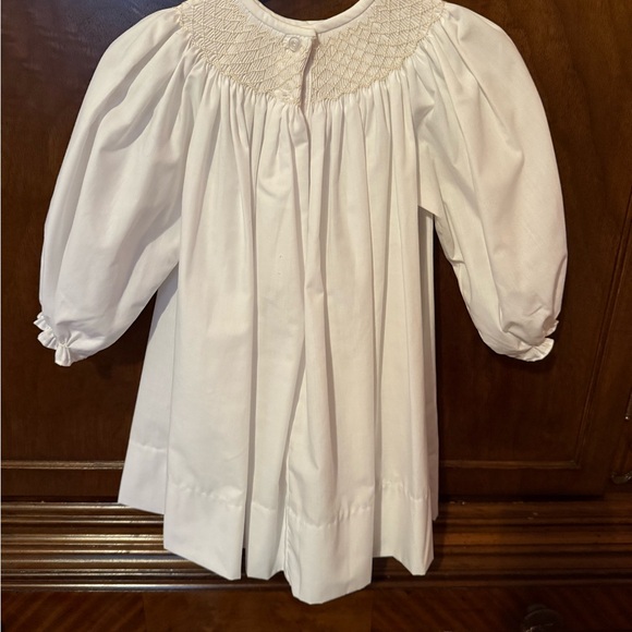 Charming Ivory Smocked Kids Dress - Picture 3 of 5